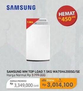 Promo Harga Samsung WA75H4200SG/SE | Washing Machine Top Loading 7.5kg 7500 gr - Carrefour
