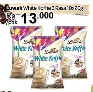 Promo Harga Luwak White Koffie per 10 sachet 20 gr - Carrefour