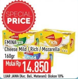 Promo Harga EMINA Cheddar Cheese Mild, Mozza, Rich 165 gr - Hypermart