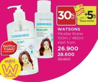 Promo Harga WATSONS Cleansing Water 100 ml - Watsons