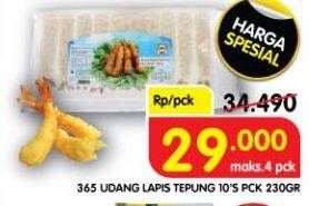 Promo Harga 365 Udang Lapis Tepung per 10 pcs 230 gr - Superindo