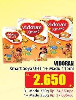 Promo Harga VIDORAN Xmart Soya 1+ UHT Madu 115 ml - Hari Hari