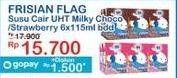 Promo Harga Frisian Flag Susu UHT Milky Zuzhu Zazha Chocolate, Strawberry per 6 tpk 115 ml - Indomaret