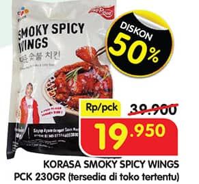 Promo Harga Korasa Chicken Smoky Spicy Wings 230 gr - Superindo