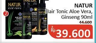 Promo Harga NATUR Hair Tonic Aloe Vera, Gingseng 90 ml - Alfamidi