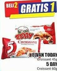 Promo Harga ELVAN TODAY Croissant 45 g/5 DAY Croissant 60 g  - Hari Hari