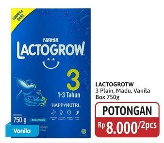 Promo Harga Lactogrow 3 Susu Pertumbuhan Plain, Madu, Vanila 750 gr - Alfamidi