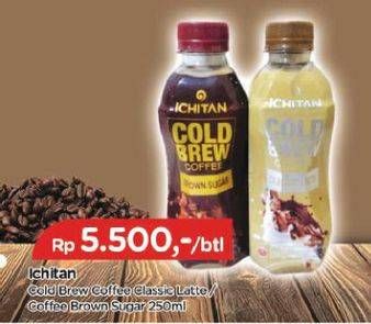 Promo Harga Ichitan Cold Brew Coffee Classic Latte, Brown Sugar 250 ml - TIP TOP