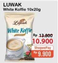 Promo Harga Luwak White Koffie Original per 10 sachet 20 gr - Alfamart