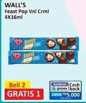 Promo Harga Walls Ice Cream Feast Pop Vanilla Caramel 64 ml - Alfamart