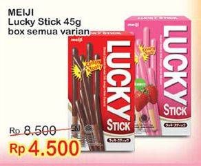 Promo Harga MEIJI Biskuit Lucky Stick All Variants 45 gr - Indomaret