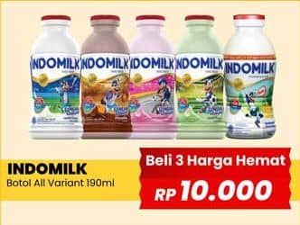 Promo Harga Indomilk Susu Cair Botol All Variants 190 ml - Yogya