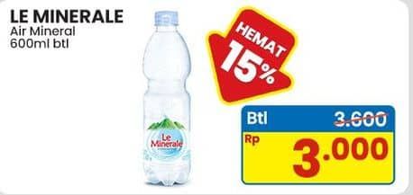 Promo Harga Le Minerale Air Mineral 600 ml - Indomaret