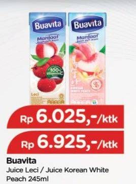 Promo Harga Buavita Fresh Juice Korean White Peach 245 ml - TIP TOP