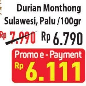Promo Harga Durian Monthong Nusantara per 100 gr - Hypermart