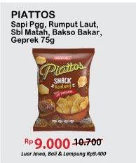 Promo Harga PIATTOS Snack Kentang Sapi Panggang, Seaweed, Sambal Matah, Sambal Geprek 75 gr - Alfamart
