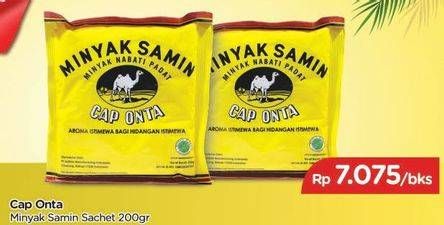 Promo Harga CAP ONTA Minyak Samin Minyak Nabati Padat per 100 sachet 200 gr - TIP TOP