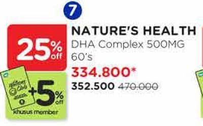 Promo Harga Natures Health DHA Complex 60 pcs - Watsons