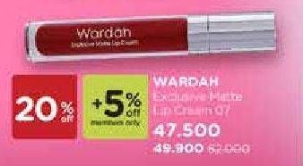 Promo Harga WARDAH Exclusive Matte Lip Cream 07  - Watsons