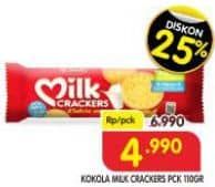 Kokola Milk Crackers 110 gr Diskon 28%, Harga Promo Rp4.990, Harga Normal Rp6.990