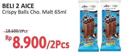 Promo Harga Aice Ice Cream Crispy Balls, Chocolate Crispy 60 gr - Alfamidi