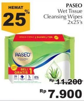 Promo Harga PASEO Cleansing Wipes per 2 pcs 25 sheet - Giant