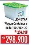 Promo Harga LION STAR Wagon Container + Roda VCH-20 100 ltr - Hypermart