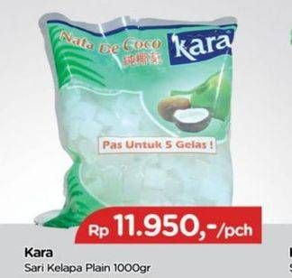 Promo Harga KARA Sari Kelapa Plain 1000 gr - TIP TOP