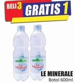 Promo Harga LE MINERALE Air Mineral per 3 botol 600 ml - Hari Hari