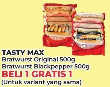 Promo Harga TASTYMAX Bratwurst Original, Blackpapper per 6 pcs 500 gr - Yogya