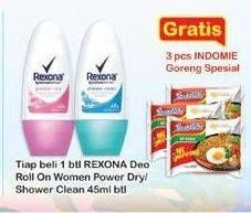 Promo Harga REXONA Deo Roll On Powder Dry, Shower Clean 50 ml - Indomaret