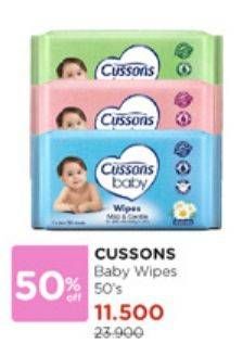 Promo Harga Cussons Baby Wipes 50 sheet - Watsons
