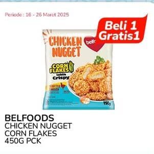 Promo Harga Belfoods Nugget Cornflakes 450 gr - Indomaret