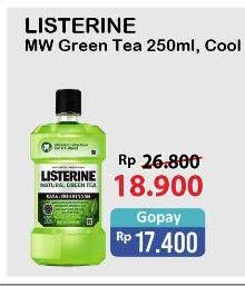 Promo Harga LISTERINE Mouthwash Antiseptic Natural Green Tea 250 ml - Alfamart