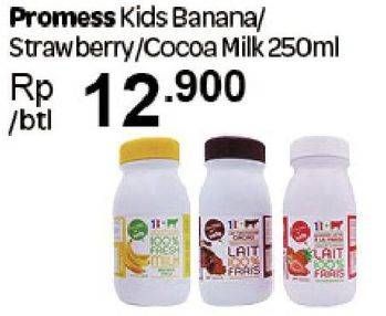 Promo Harga PROMESS Kids Milk Banana Milk, Strawberry Milk, Cocoa Milk 250 ml - Carrefour