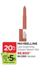 Promo Harga Maybelline Superstay Ink Crayon Reach High 1 gr - Watsons