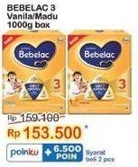 Promo Harga Bebelac 3 Susu Pertumbuhan Madu, Vanila 1000 gr - Indomaret