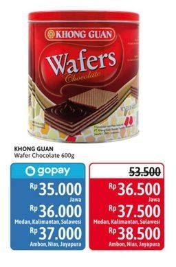 Promo Harga KHONG GUAN Wafers Chocolate 600 gr - Alfamidi
