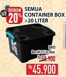 Promo Harga MULTIPLAST Brio Box M Hitam 15 Liter  - Hypermart