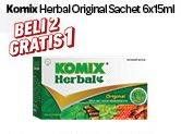 Promo Harga KOMIX Herbal Obat Batuk Original per 6 sachet 15 ml - Carrefour