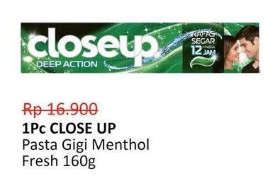 Promo Harga CLOSE UP Pasta Gigi Menthol Fresh 160 gr - Alfamidi