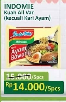 Promo Harga Indomie Mi Kuah Kecuali Kari Ayam 72 gr - Alfamart