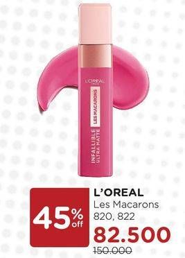 Promo Harga LOREAL Infallible Ultra Matte Les Macarons 820, 822  - Watsons
