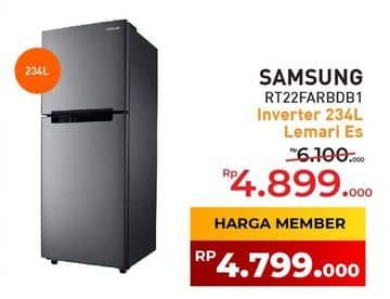 Promo Harga Samsung RT22FARBDB1/SE Kulkas 2 Pintu dengan Digital Inverter 234L   - Yogya