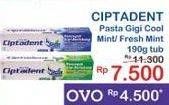 Promo Harga CIPTADENT Pasta Gigi Maxi 12 Plus Fresh Mint, Cool Mint 190 gr - Indomaret