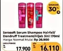 Promo Harga Serasoft Shampoo Hairfall Treatment, Anti Dandruff, Hijab 3in1 170 ml - Carrefour