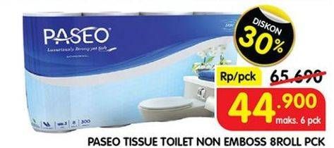 Promo Harga Paseo Toilet Tissue Elegant Non Emboss 8 roll - Superindo
