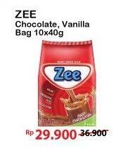 Promo Harga ZEE Susu Bubuk Swizz Chocolate, Vanilla Twist per 10 sachet 40 gr - Alfamart