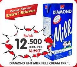 Promo Harga DIAMOND Milk UHT Full Cream 1 ltr - Superindo