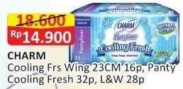 Promo Harga CHARM Cooling Fresh Wing 23cm 16p, Panty Cooling Fresh 32p, L&W 28p  - Alfamart